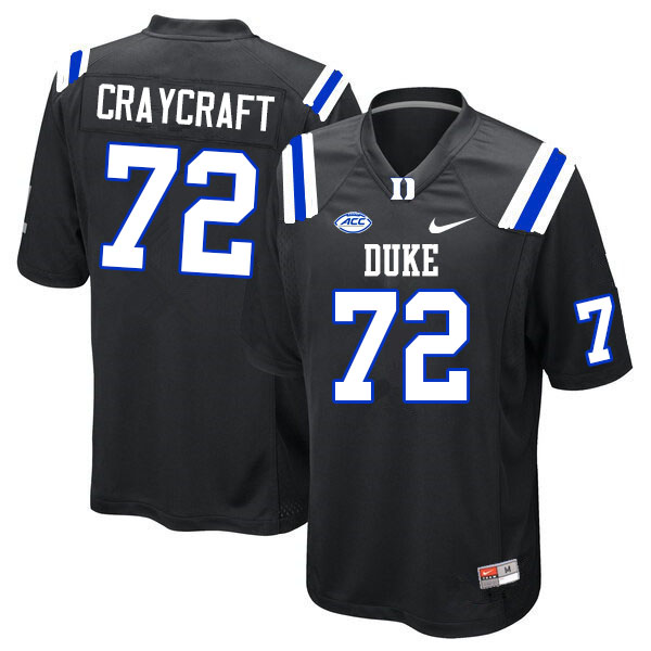 Men #72 Matt Craycraft Duke Blue Devils College Football Jerseys Sale-Black